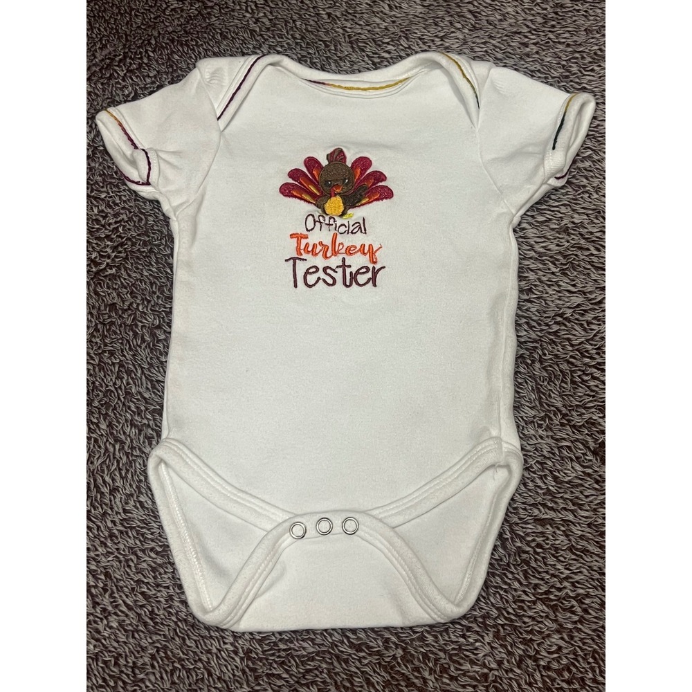 Creations of Grace Official Turkey Tester Baby Bodysuit 6-12M Thanksgiving